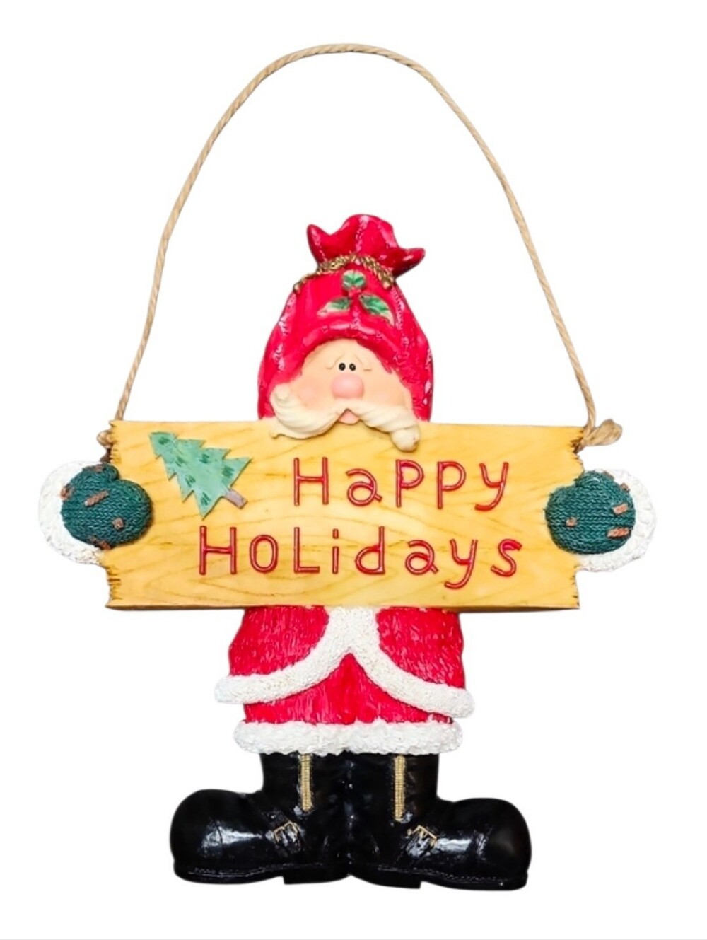 Holiday Time Happy Holidays Santa Wall Hanging Decoration